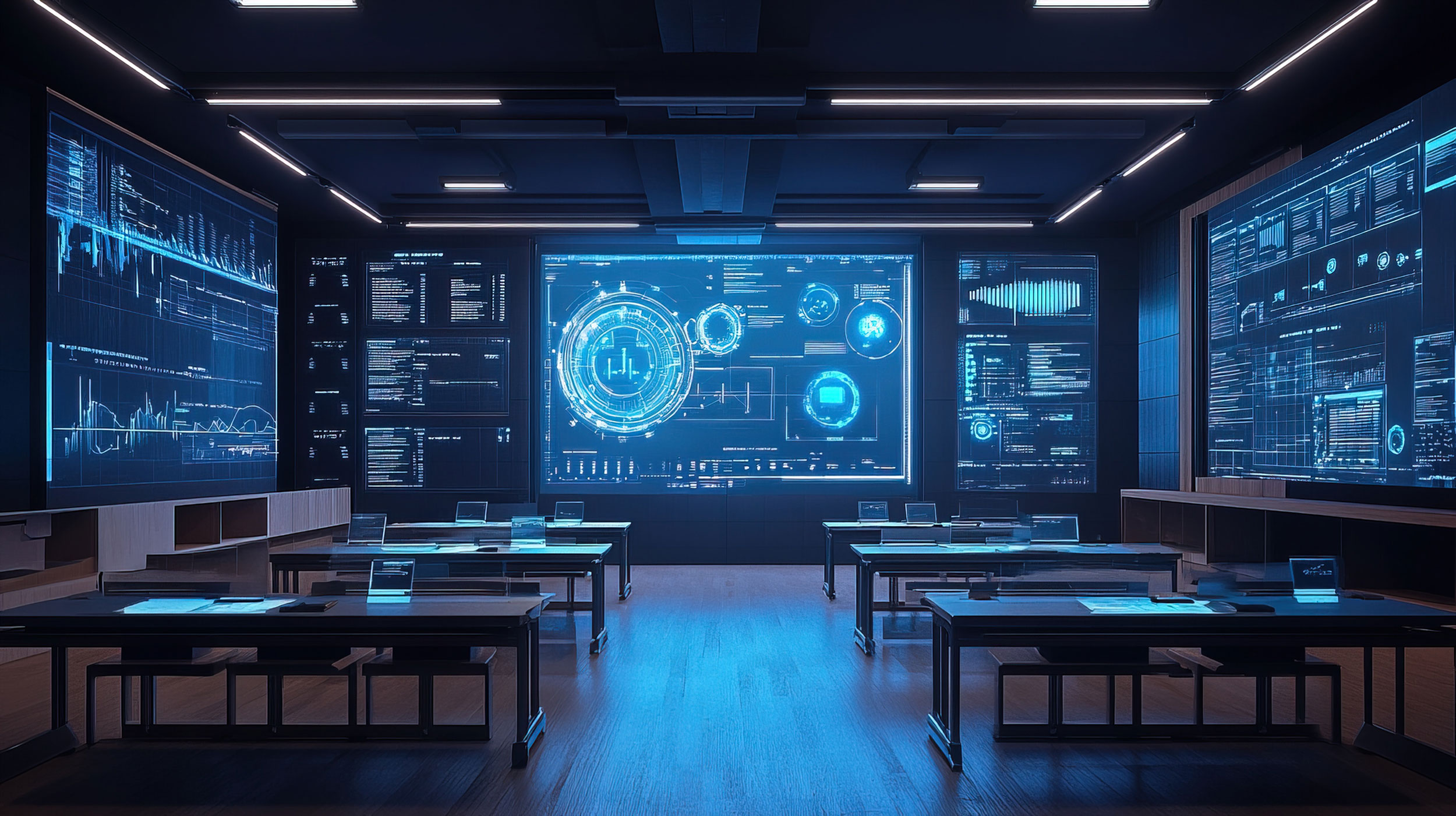 AI generated image of a digital classroom